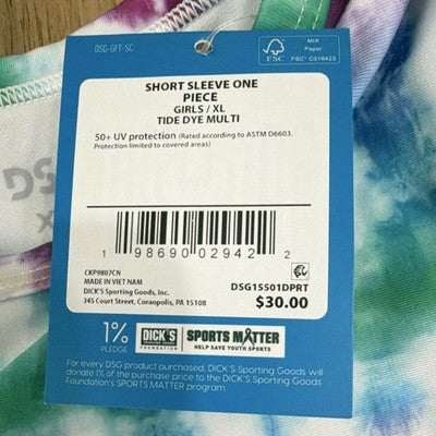 DSG Girls Bathing Suit  UV-Protection Short Sleeve XL