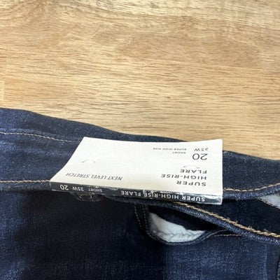 American Eagle Next Level Stretch High-Rise Flare Jeans Dark Blue Coldwater Rin…