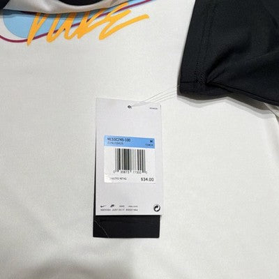 Nike Boys Rash Guard DRI-FIT UPF White/Black Logo Size M NESSC745-100