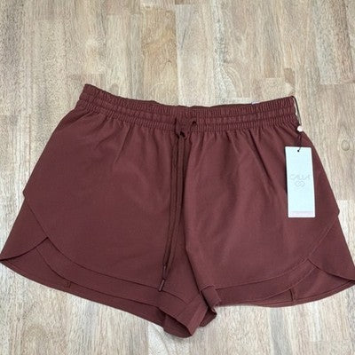 CALIA Step Up Women's Athletic Shorts Red Brown Relaxed Fit 3" Inseam