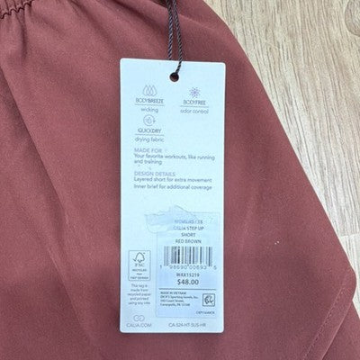 CALIA Step Up Women's Athletic Shorts Red Brown Relaxed Fit 3" Inseam