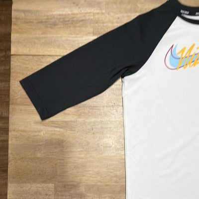 Nike Boys Rash Guard DRI-FIT UPF White/Black Logo Size M NESSC745-100