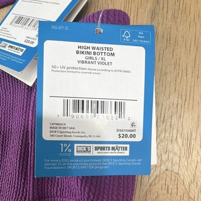 DSG Girls Bathing Suit High-Waisted Bikini Violet UV-Protection XL