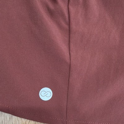 CALIA Step Up Women's Athletic Shorts Red Brown Relaxed Fit 3" Inseam