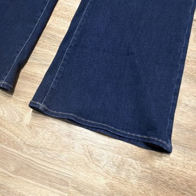 American Eagle Next Level Stretch High-Rise Flare Jeans Dark Blue Coldwater Rin…