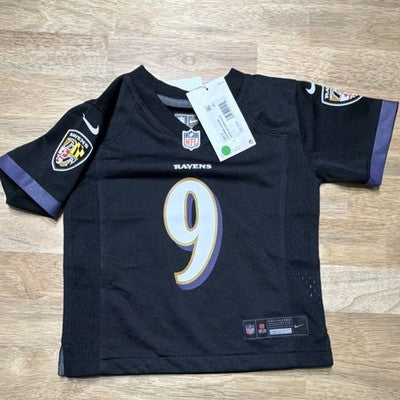 Nike Baltimore Ravens Justin Tucker #9 Toddler Jersey 3T Black Short Sleeve NWT