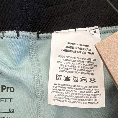 Nike Pro Dri-FIT Girls Light Blue Athletic Shorts XL Breathable NWT