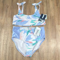 DSG Girls High-Waisted Bathing Suit Light Blue Pink XL