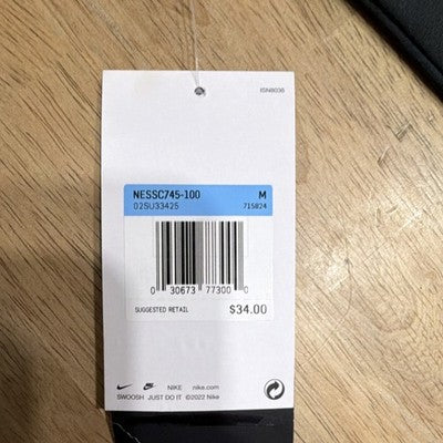 Nike Boys Rash Guard DRI-FIT UPF White/Black Logo Size M NESSC745-100