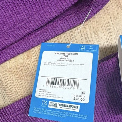 DSG Girls Bathing Suit High-Waisted Bikini Violet UV-Protection XL