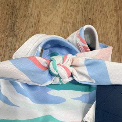 DSG Girls High-Waisted Bathing Suit Light Blue Pink XL