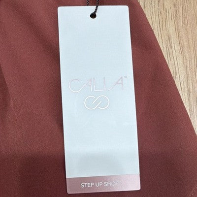 CALIA Step Up Women's Athletic Shorts Red Brown Relaxed Fit 3" Inseam