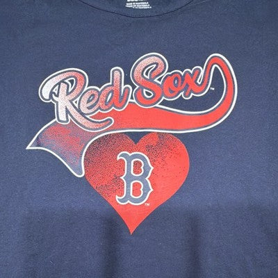 Girls Red Sox Navy Crew Neck Logo T-Shirt M 10/12