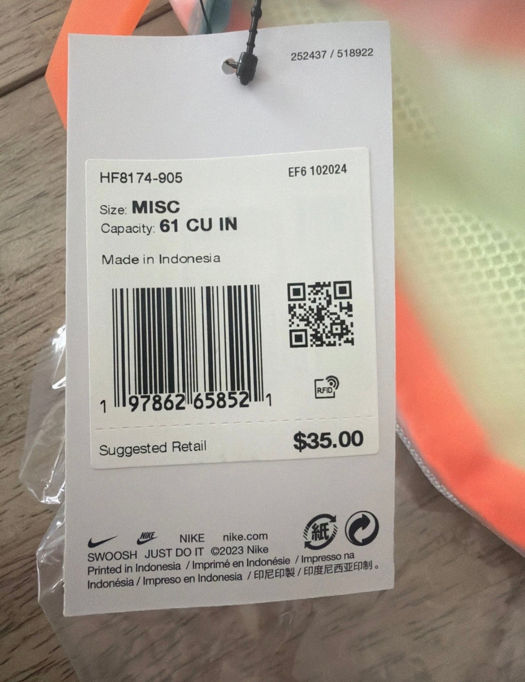Nike Clear Crossbody Bag/ FannyPack  HF8174-905