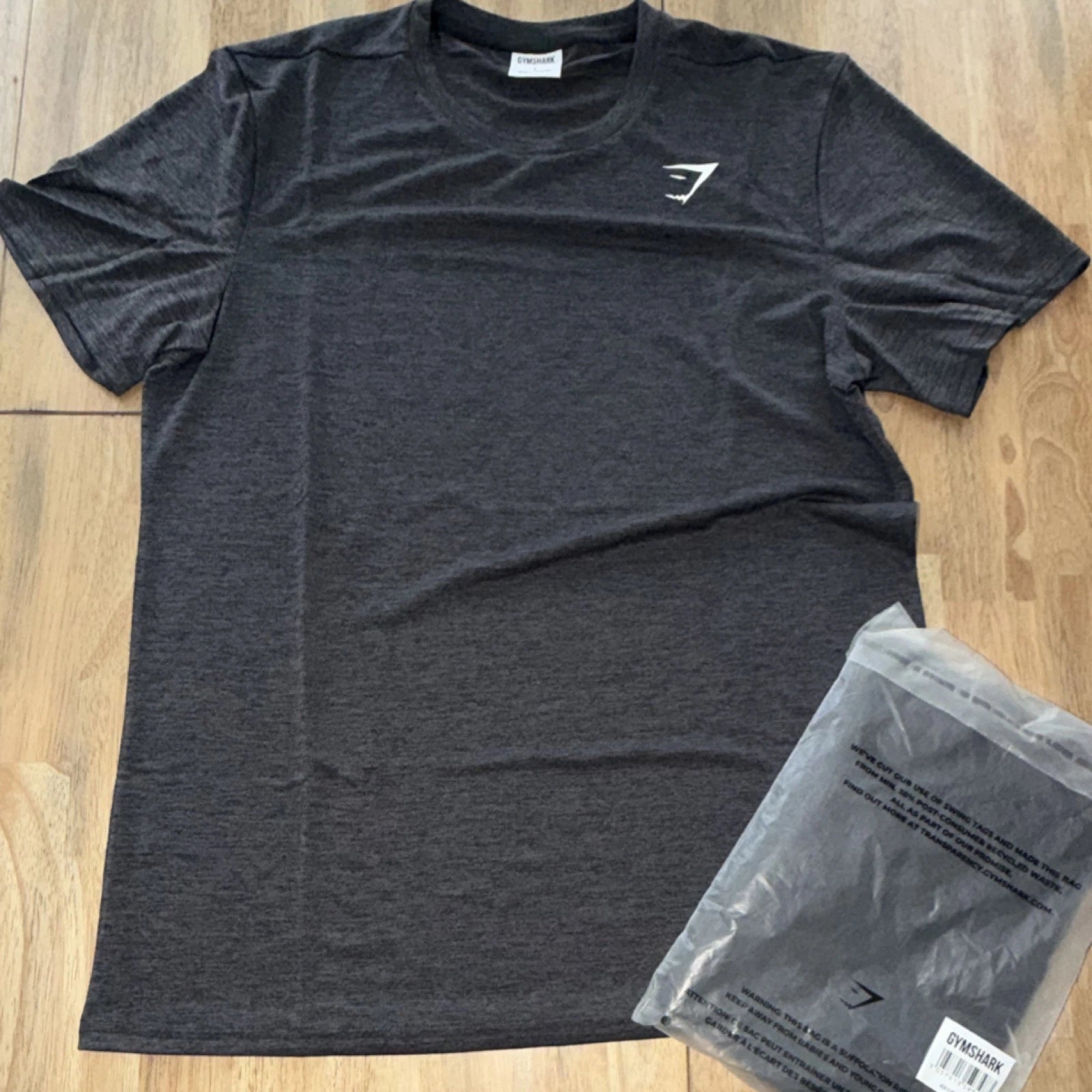 Gymshark L Dark Gray Regular Fit Lightweight Crew Neck Short Sleeve T-Shirt