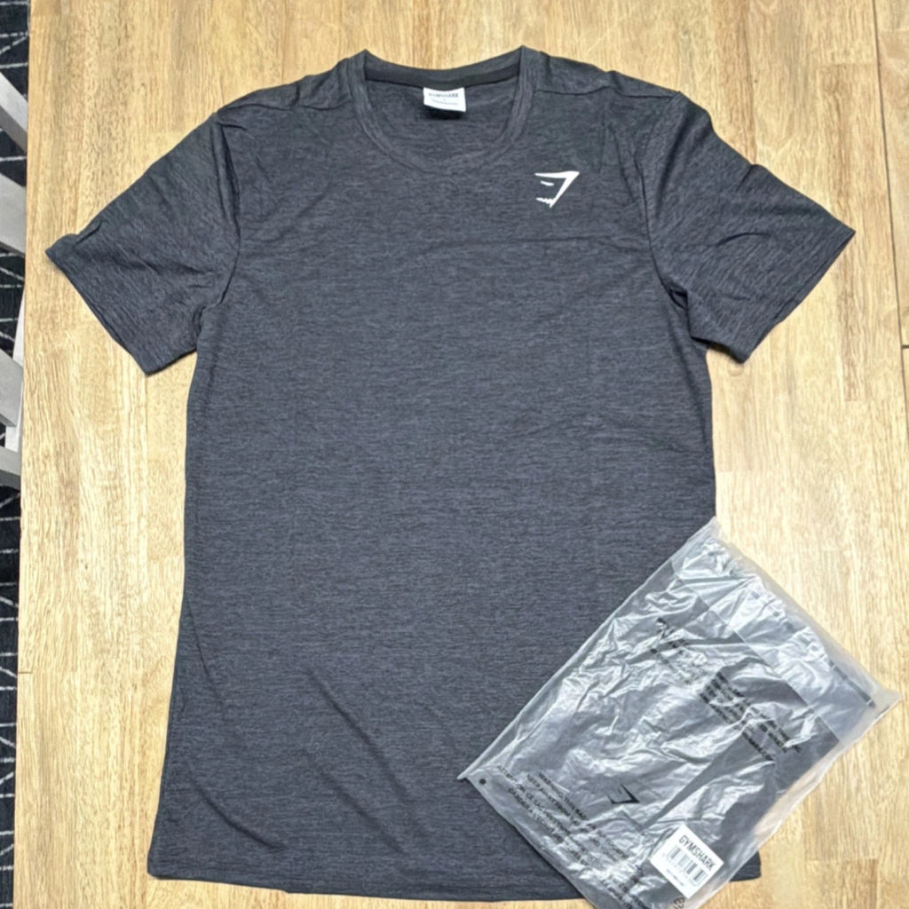 Gymshark XS Dark Gray Athletic Fit Lightweight Crew Neck Short Sleeve T-Shirt