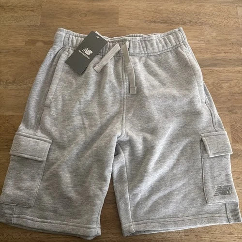 Boys Athletic Grey Fleece Cargo Short New Balance L (14/16) NWT