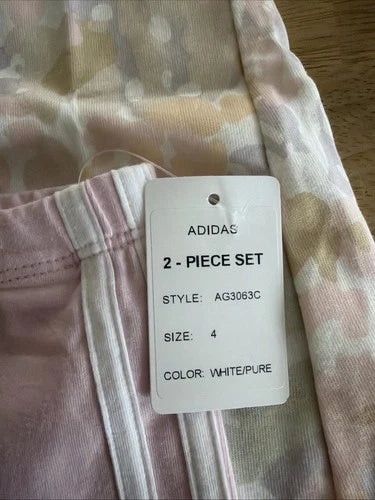 Adidas Girls Size 4 - 2 Piece Set New With Tags