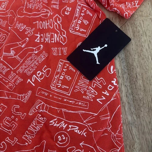 Jordan Boys Large Short Sleeve Shirt Red New With Tags