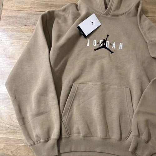 Jordan Beige Oversized Hoodie & Pants Tracksuit Set – Men’s Size S | Premium Streetwear Sweatsuit