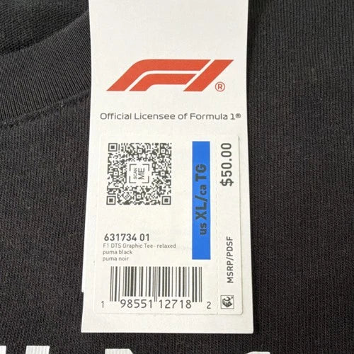 Puma Formula 1 Drive to Survive Official Licensed T-Shirt Black XL