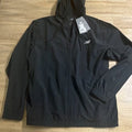 New Balance Men's Windbreaker Jacket Black M Full-Zip Hooded MJ41018 Polyester
