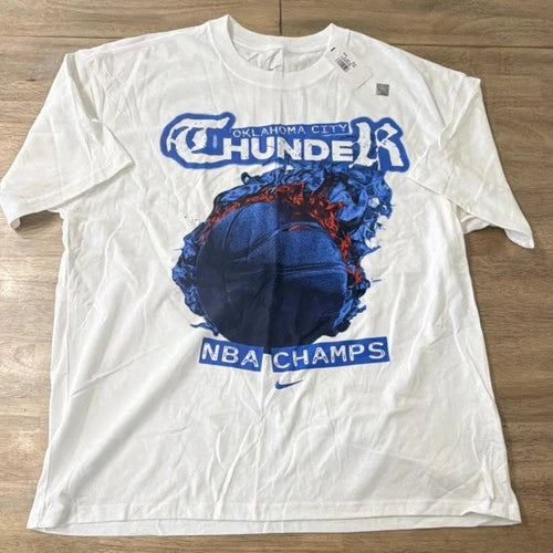 Nike NBA Finals Oklahoma City Thunder Men’s Shirt L White Basketball