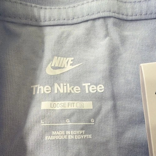 Nike Air The Nike Tee Men's Light Blue Graphic Loose Fit T-Shirt L HQ9275-057