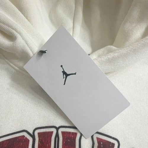 Jordan Michael Jordan Graphic Print Hooded Fleece Pullover Sweatshirt White M