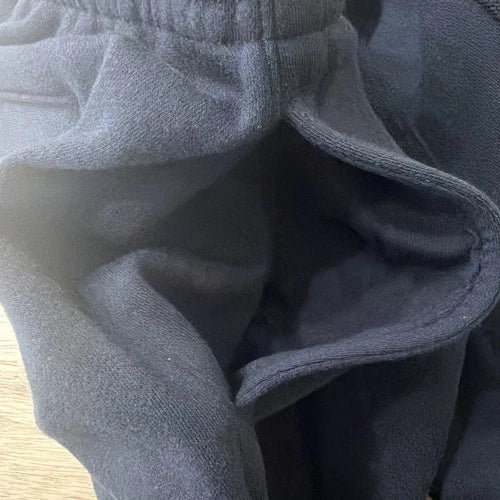 Nike Fleece Sweatpants Mens XXL Black White Swoosh Tapered Leg Relaxed Fit