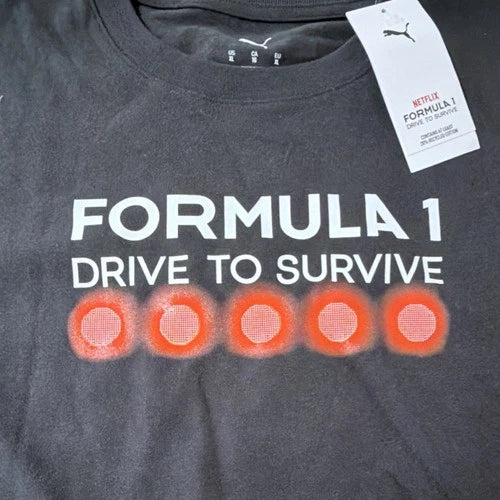 Puma Formula 1 Drive to Survive Official Licensed T-Shirt Black XL