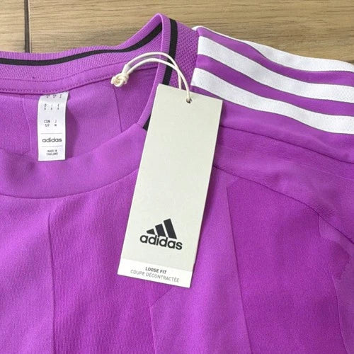 adidas Tiro M TIRO JQD JSY Purple Burst Loose Fit Striped Crew Neck Jersey S