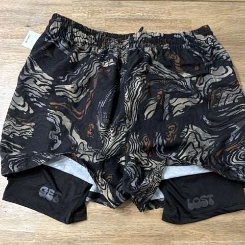 Hurley Trek II Dri Trek Men's Athletic Shorts Sweat-Wicking Black M MWS0007060