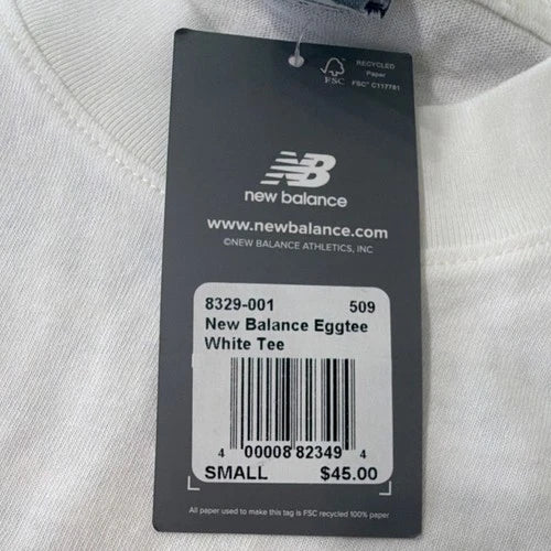 New Balance Eggtee White Tee Men's White Graphic Print T-Shirt S 8329-001