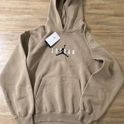 Jordan Beige Oversized Hoodie & Pants Tracksuit Set – Men’s Size S | Premium Streetwear Sweatsuit