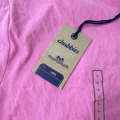 Chubbies The Surfer Men's Pink Blue Graphic Print Pocket T-Shirt L 629251-304
