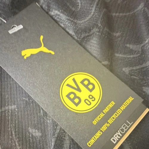 PUMA Borussia Dortmund Soccer Jersey Black Yellow Men's Size L Official Licensed
