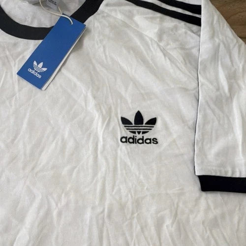 adidas Originals 3-Stripes Tee Men's White Black Short Sleeve T-Shirt 2XL IA4846