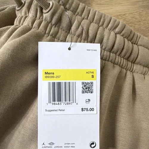 Jordan Beige Oversized Hoodie & Pants Tracksuit Set – Men’s Size S | Premium Streetwear Sweatsuit