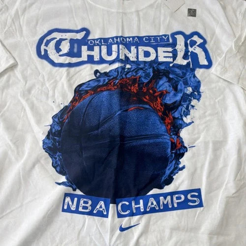 Nike NBA Finals Oklahoma City Thunder Men’s Shirt L White Basketball