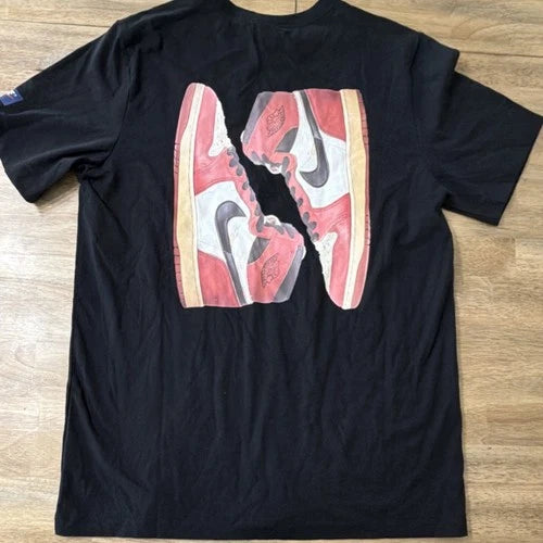 Jordan Men's Black Graphic Print Sneaker Short Sleeve T-Shirt L IB7349-010