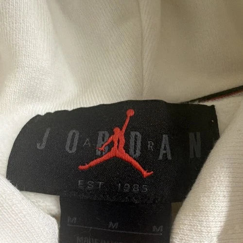 Jordan Michael Jordan Graphic Print Hooded Fleece Pullover Sweatshirt White M