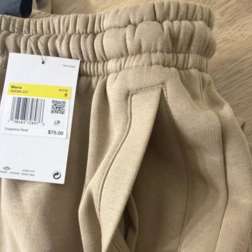Jordan Beige Oversized Hoodie & Pants Tracksuit Set – Men’s Size S | Premium Streetwear Sweatsuit