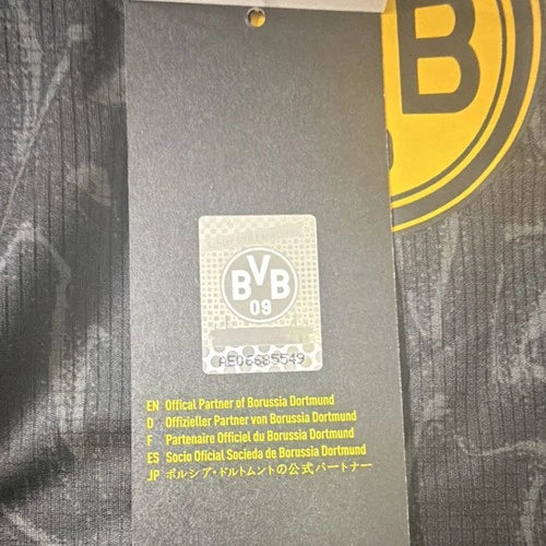 PUMA Borussia Dortmund Soccer Jersey Black Yellow Men's Size L Official Licensed
