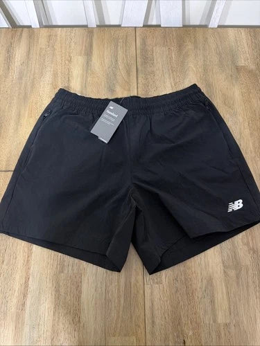New Balance Shorts Size L Mens Black Woven 5" Athletic Stretch $60