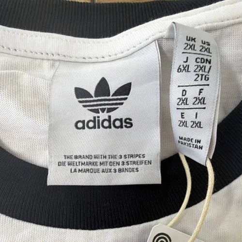 adidas Originals 3-Stripes Tee Men's White Black Short Sleeve T-Shirt 2XL IA4846