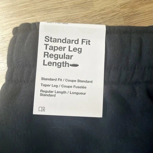 Nike Fleece Sweatpants Mens XXL Black White Swoosh Tapered Leg Relaxed Fit