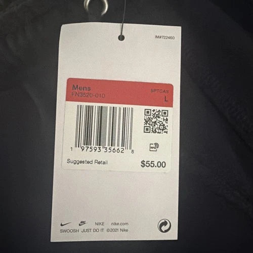 Nike Men’s L Standard Fit Above Knee Length Shorts Black Cotton  Polyester  New