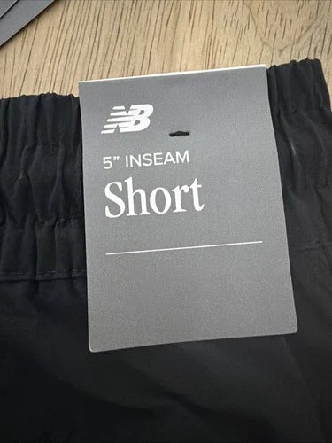 New Balance Shorts Size L Mens Black Woven 5" Athletic Stretch $60