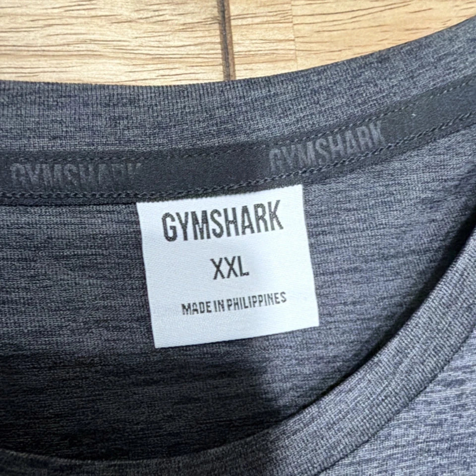 Gymshark XXL Dark Gray Athletic Fit Lightweight Crew Neck Short Sleeve T-Shirt